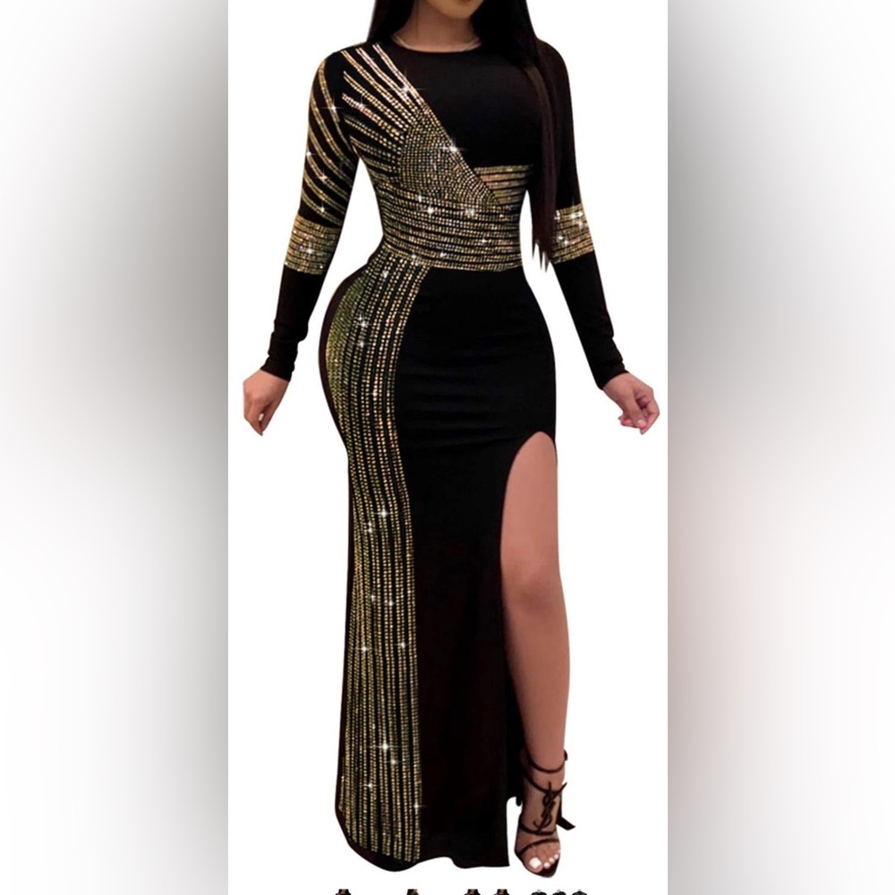 Elegant Black and gold  Women's Dress